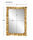 Uttermost Lev Antique Gold Mirror 09825 STEEL,MIRROR, MDF