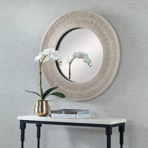 Uttermost Sailor's Knot White Small Round Mirror 09824 MIRROR, IRON, ROPE, MDF