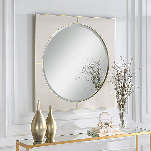 Uttermost Cyprus White Square Mirror 09817 MIRROR,MDF,PU