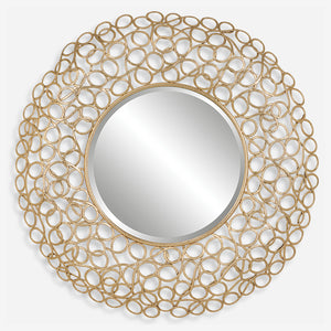 Uttermost Swirl Round Gold Mirror 09850 IRON, MIRROR, MDF