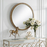 Uttermost Paradise Round Rattan Mirror 09849 MIRROR, MDF, IRON, RATTAN