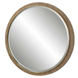 Uttermost Paradise Round Rattan Mirror 09849 MIRROR, MDF, IRON, RATTAN