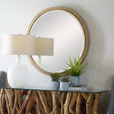 Uttermost Paradise Round Rattan Mirror 09849 MIRROR, MDF, IRON, RATTAN