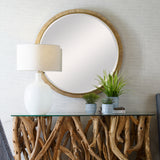 Uttermost Paradise Round Rattan Mirror 09849 MIRROR, MDF, IRON, RATTAN