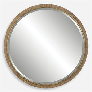 Uttermost Paradise Round Rattan Mirror 09849 MIRROR, MDF, IRON, RATTAN