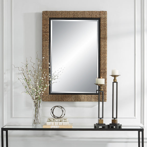 Uttermost Island Braided Straw Mirror 09853 MIRROR, MDF, IRON, STRAW ROPE