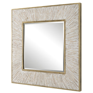 Uttermost Wharton Whitewashed Square Mirror 09854 MIRROR, MDF, FIR, IRON