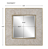 Uttermost Wharton Whitewashed Square Mirror 09854 MIRROR, MDF, FIR, IRON