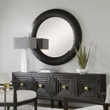 Uttermost Stockade Dark Round Mirror 09855 MIRROR, MDF, VENEER