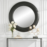 Uttermost Stockade Dark Round Mirror 09855 MIRROR, MDF, VENEER