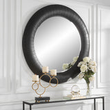 Uttermost Stockade Dark Round Mirror 09855 MIRROR, MDF, VENEER