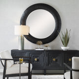 Uttermost Stockade Dark Round Mirror 09855 MIRROR, MDF, VENEER