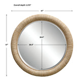 Uttermost Mariner Natural Round Mirror 08169 BANANA WEAVING,RATTAN,PLYWOOD,GLASS