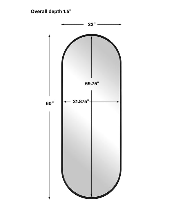 Uttermost Varina Tall Black Mirror 09843 MDF, IRON, MIRROR