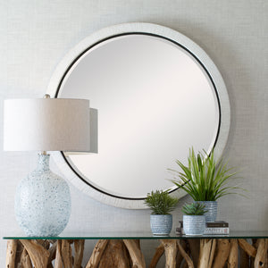 Uttermost Granada Whitewash Round Mirror 09860 RATTAN, MIRROR, MDF