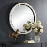 Uttermost Granada Whitewash Round Mirror 09860 RATTAN, MIRROR, MDF