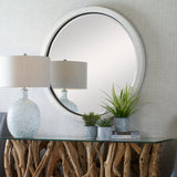 Uttermost Granada Whitewash Round Mirror 09860 RATTAN, MIRROR, MDF