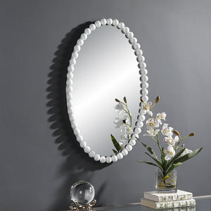 Uttermost Serna White Oval Mirror 09874 MIRROR, MDF, IRON