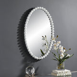 Uttermost Serna White Oval Mirror 09874 MIRROR, MDF, IRON