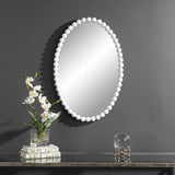 Uttermost Serna White Oval Mirror 09874 MIRROR, MDF, IRON