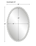 Uttermost Serna White Oval Mirror 09874 MIRROR, MDF, IRON