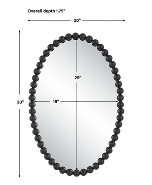 Uttermost Serna Black Oval Mirror 09876 MIRROR, MDF, IRON