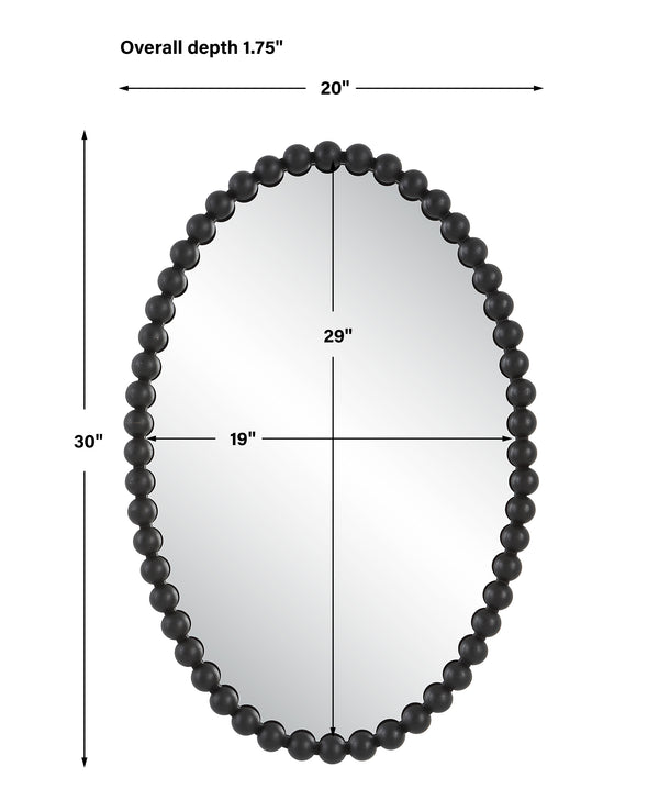 Uttermost Serna Black Oval Mirror 09876 MIRROR, MDF, IRON