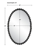 Uttermost Serna Black Oval Mirror 09876 MIRROR, MDF, IRON