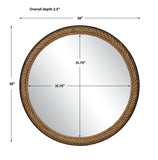 Uttermost Bolton Round Rope Mirror 09867 MDF, METAL, ROPE, MIRROR