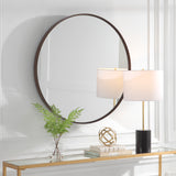 Uttermost Eden Mahogany Round Mirror 09869 MDF, MIRROR,POND CYPRUS