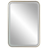 Uttermost Crofton Lighted Brass Vanity Mirror 09862 STAINLESS STEEL,METAL, MIRROR