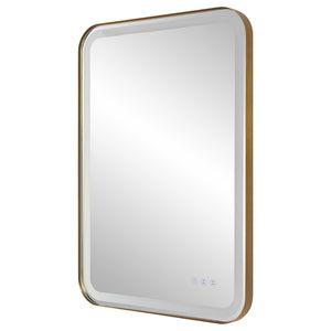 Uttermost Crofton Lighted Brass Vanity Mirror 09862 STAINLESS STEEL,METAL, MIRROR