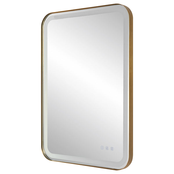 Uttermost Crofton Lighted Brass Vanity Mirror 09862 STAINLESS STEEL,METAL, MIRROR