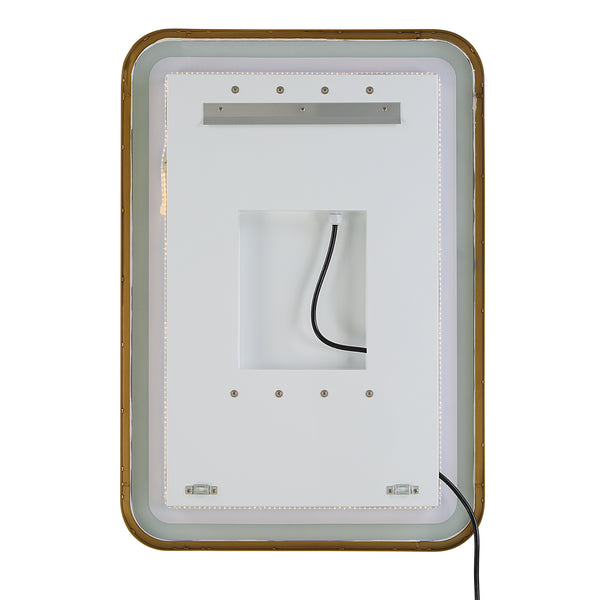 Uttermost Crofton Lighted Brass Vanity Mirror 09862 STAINLESS STEEL,METAL, MIRROR