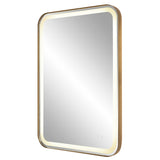 Uttermost Crofton Lighted Brass Vanity Mirror 09862 STAINLESS STEEL,METAL, MIRROR