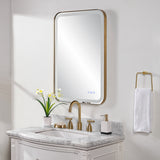 Uttermost Crofton Lighted Brass Vanity Mirror 09862 STAINLESS STEEL,METAL, MIRROR