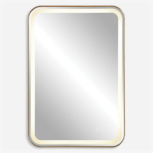 Uttermost Crofton Lighted Brass Vanity Mirror 09862 STAINLESS STEEL,METAL, MIRROR