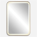Crofton Lighted Brass Vanity Mirror