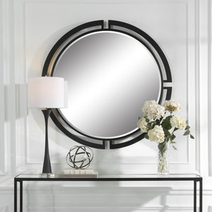 Uttermost Quadrant Modern Round Mirror 09878 IRON,MDF, MIRROR