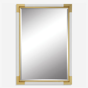 Uttermost Malik White & Gold Mirror 09879 IRON,MDF, MIRROR, SHAGREEN