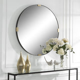 Uttermost Clip Modern Round Mirror 09882 IRON,MDF, MIRROR