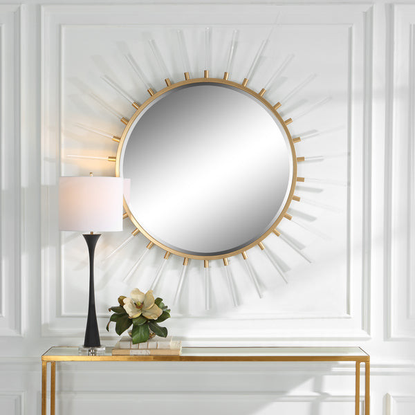Uttermost Oracle Round Starburst Mirror 09883 MDF, MIRROR, IRON, ACRYLIC