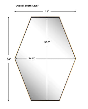 Uttermost Ankara Brass Hexagon Mirror 09894 METAL,MDF,GLASS