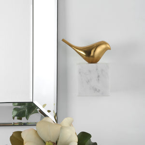 Uttermost Flying Solo Bird Wall Decor 04340 Brass ,Marble