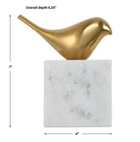 Uttermost Flying Solo Bird Wall Decor 04340 Brass ,Marble