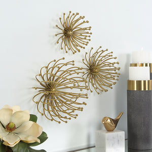 Uttermost Aga Gold Metal Wall Decor, S/3 04337 METAL