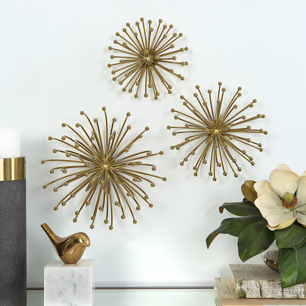 Uttermost Aga Gold Metal Wall Decor, S/3 04337 METAL