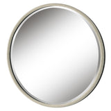 Uttermost Ranchero White Round Mirror 09908 IRON, MDF, MIRROR, COTTON ROPE