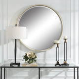 Uttermost Ranchero White Round Mirror 09908 IRON, MDF, MIRROR, COTTON ROPE