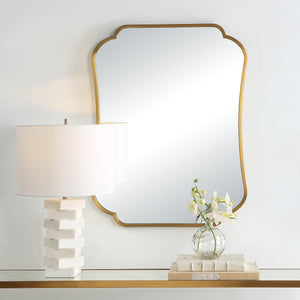 Uttermost Athena Brushed Brass Mirror 09904 STAINLESS STEEL,MIRROR,MDF